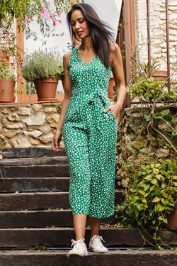 green culotte jumpsuit