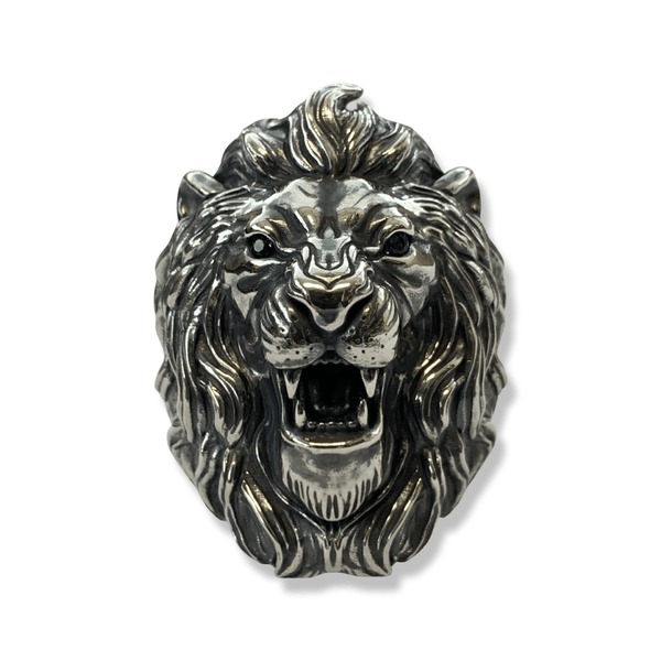925 Sterling Silver Lion Ring, Lion Head Silver Ring, Sculpture Silver