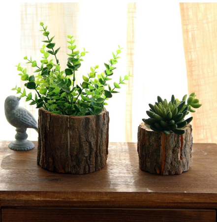 bark lined planters