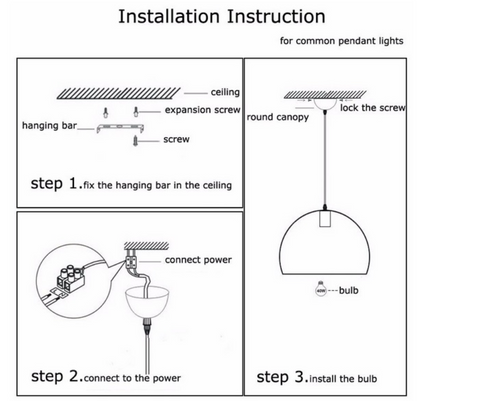 instructions for hanging pendant lights