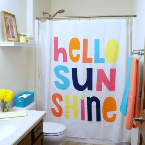 bright shower curtain