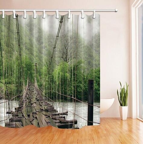 suspended bridge shower curtain