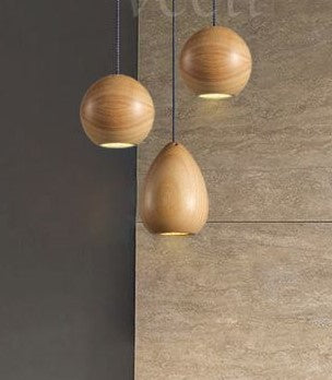 wood cased pendant lights