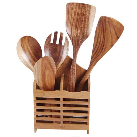 wooden kitchen utensils