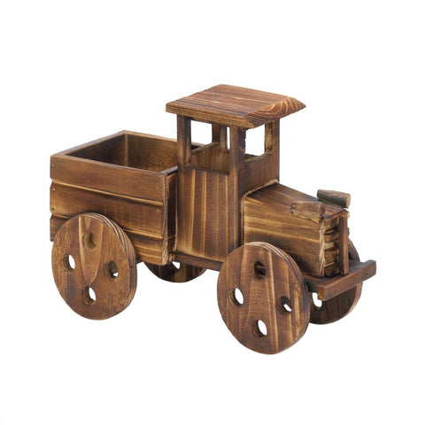 dark stained wood tractor for sandbox