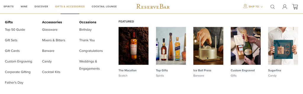 ReserveBar navigation example