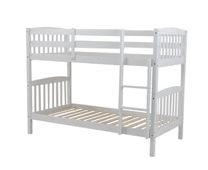 white wooden bunk beds