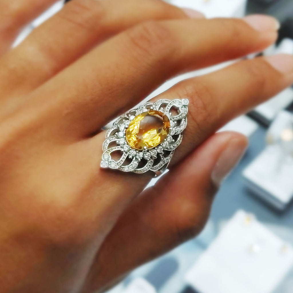 Buy Fine Yellow Topaz Ring-november Birthstone Ring-yellow Gemstone-golden  Topaz Ring-gold Plated Ring-golden TOPAZ Jewelry Ring Online in India - Etsy