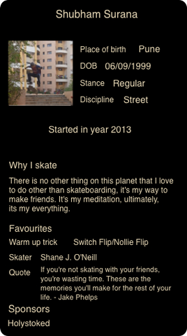 Shubham Skater Profile