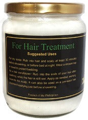 Gold Label Virgin Coconut Oil for Hair Treatment image back with directions for using coconut oil for hair