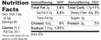 Nutrition Facts 16 oz.