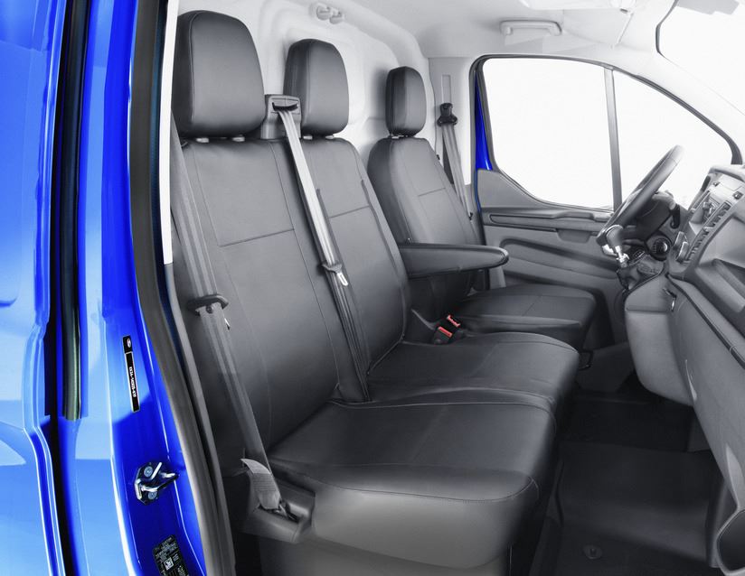 Sitzbezüge für Ford Transit Tourneo Custom 2012-2023 Kunstleder Schwar