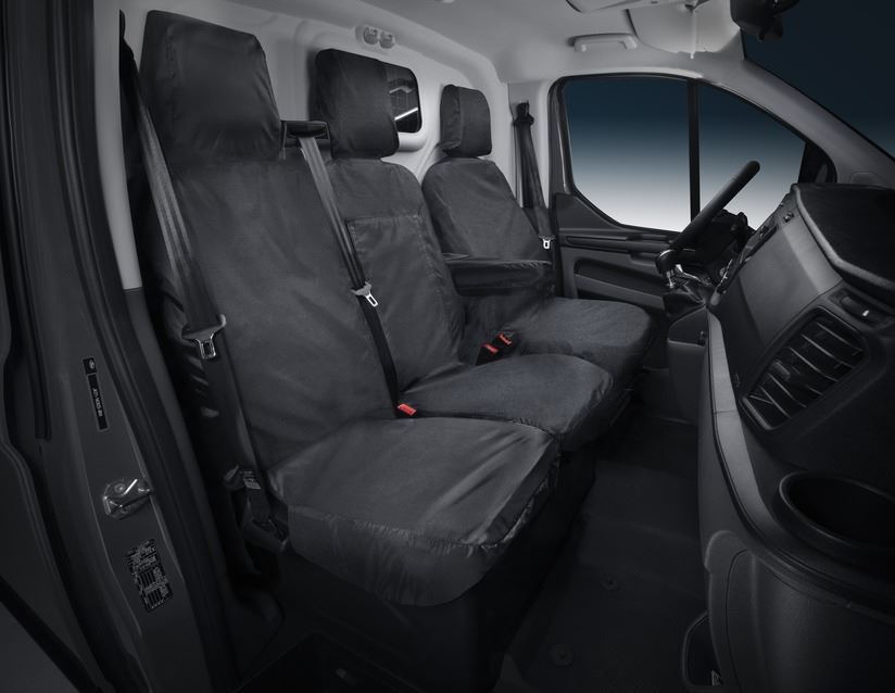 Sitzbezüge Schonbezüge für Ford Focus schwarz-weiss V22 Vordersitze
