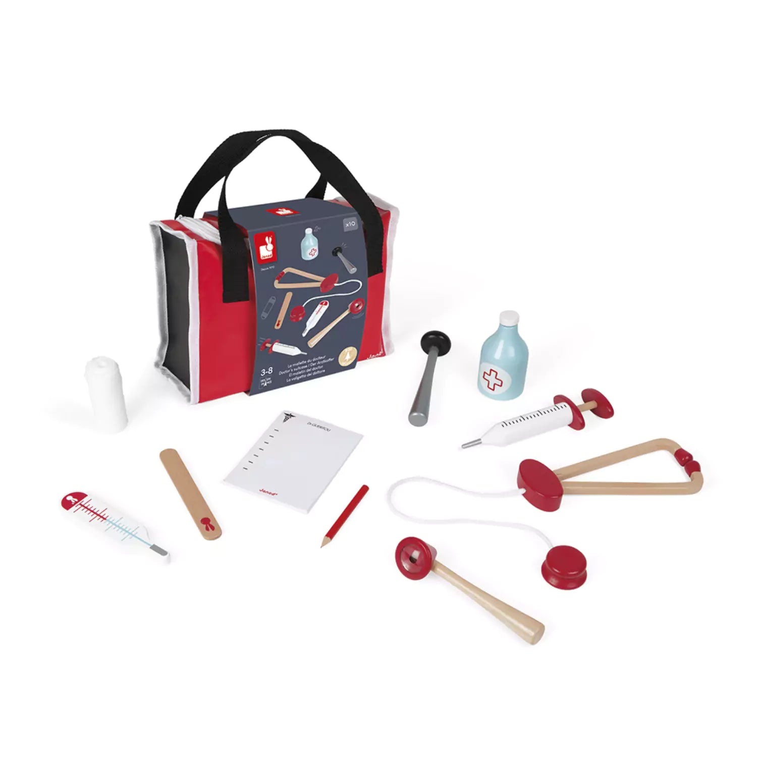 An image of Doctor's Wooden Doctor Set for Children - Pretend Play Medical Kit