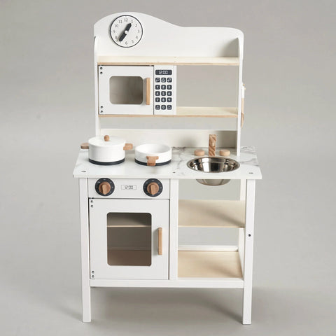 wooden play kitchen with utensils from Signature is the best Christmas Gift for Boys and Girls!