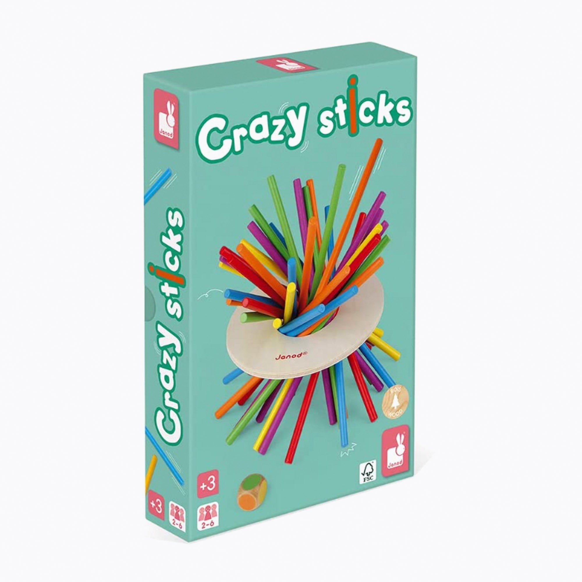 An image of Shop Janod Wooden Game of Skill - Crazy Sticks at Small Smart UK