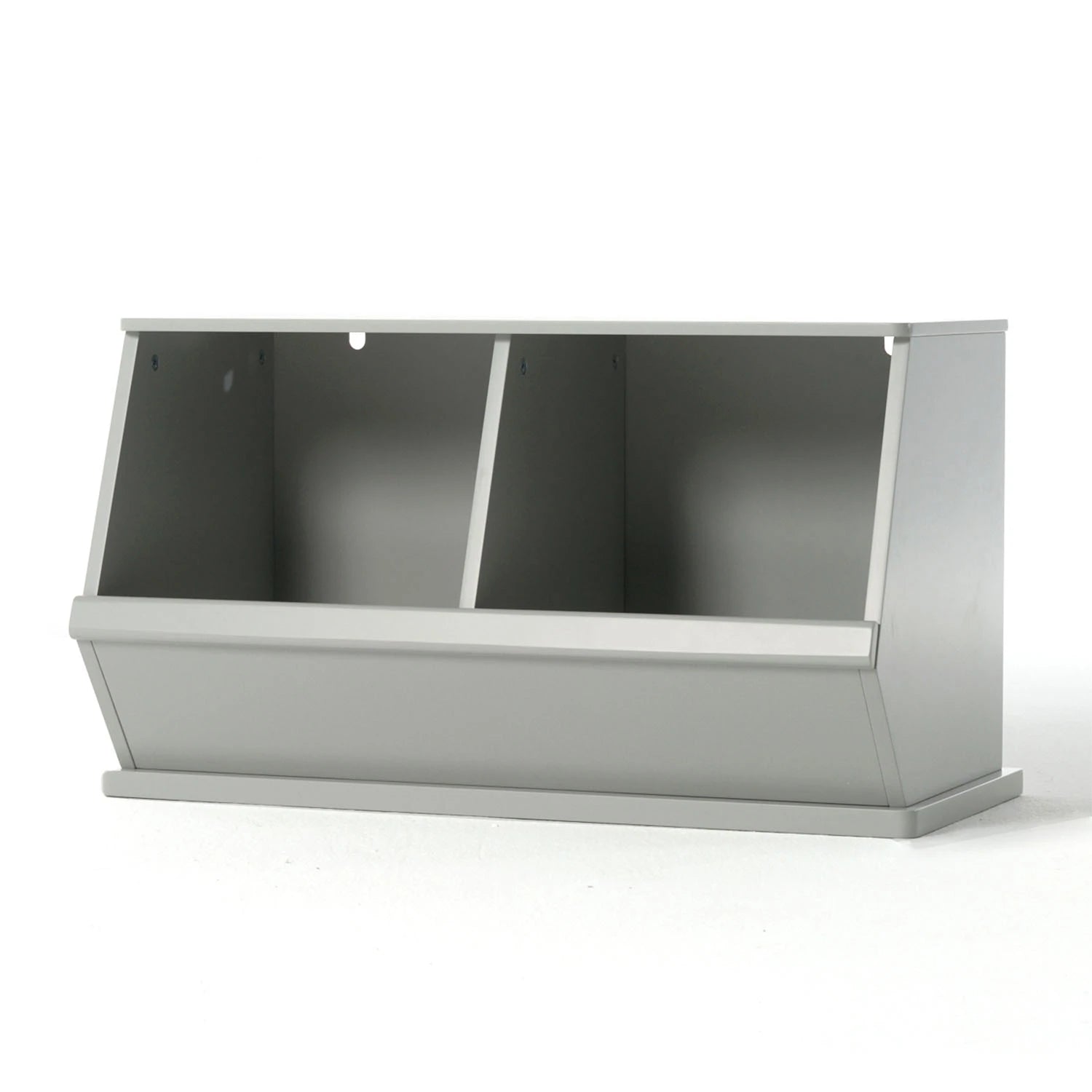 An image of Hooga Playroom Kids Toy Storage - Stackable Storage Boxes Grey