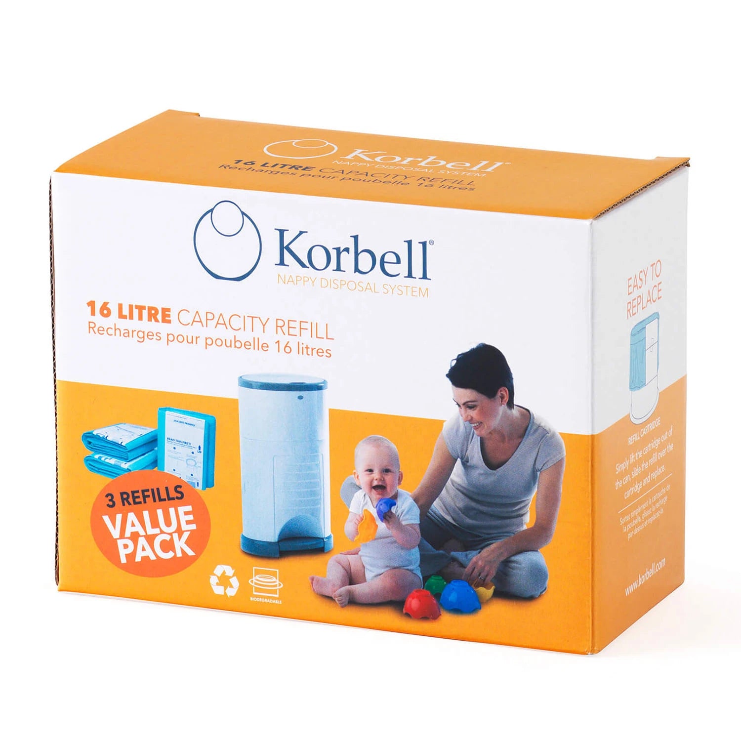An image of Buy Korbell Bin Liner Standard 16L Refills - 3 Pack