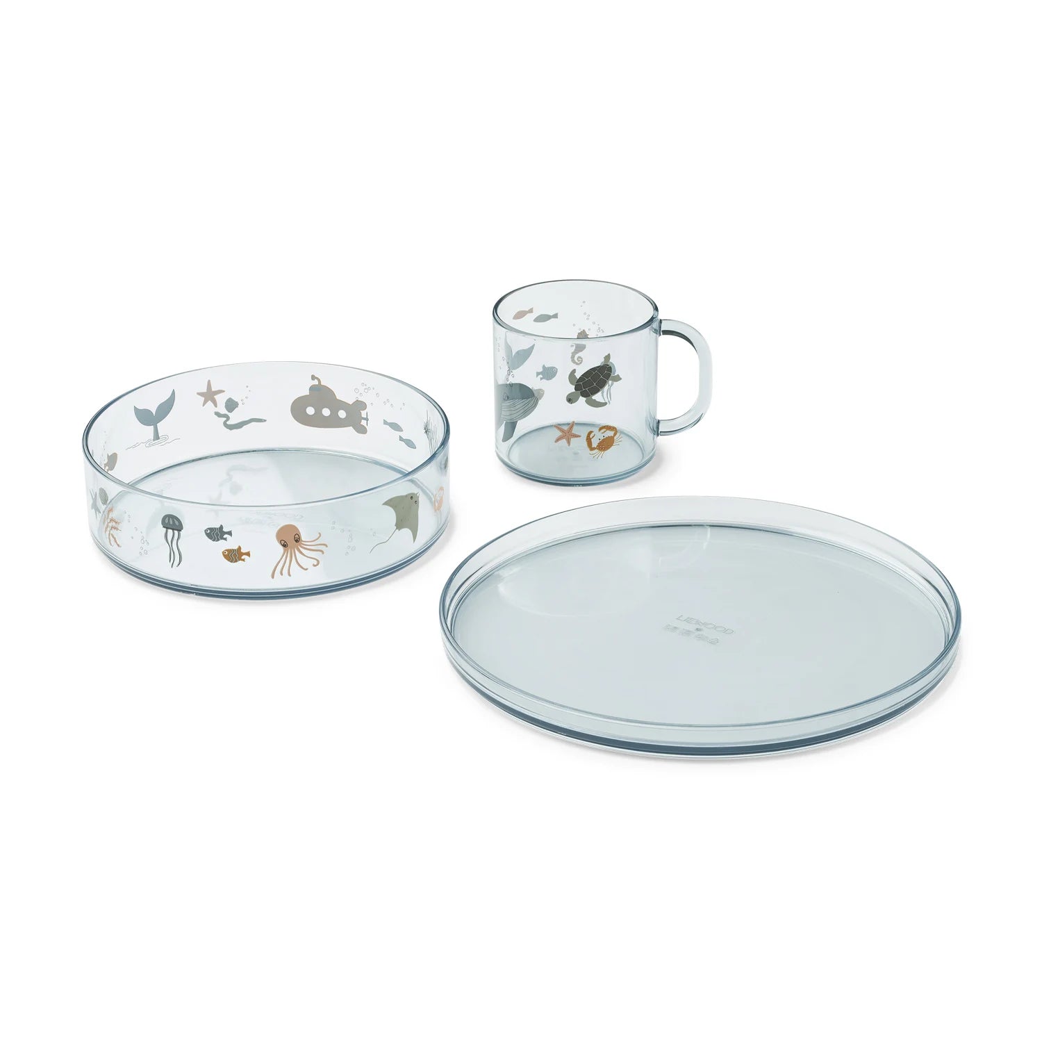 An image of Liewood Tritan Tableware Set - Sea Creature / Sandy