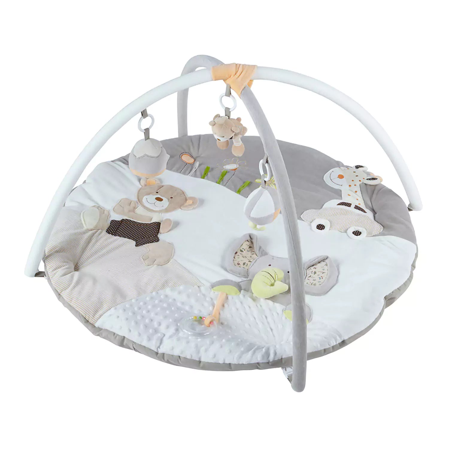 An image of Play Mat - MiniDream Musical Calming Plush Baby Play Mat Activity Gym - Safari, ...