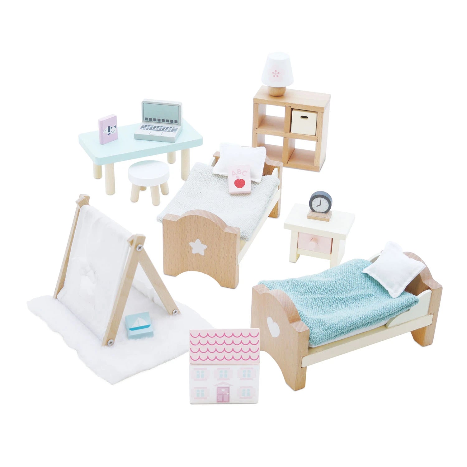 An image of Wooden Dolls House Bedroom Furniture Set - 24 Piece | Shop Now