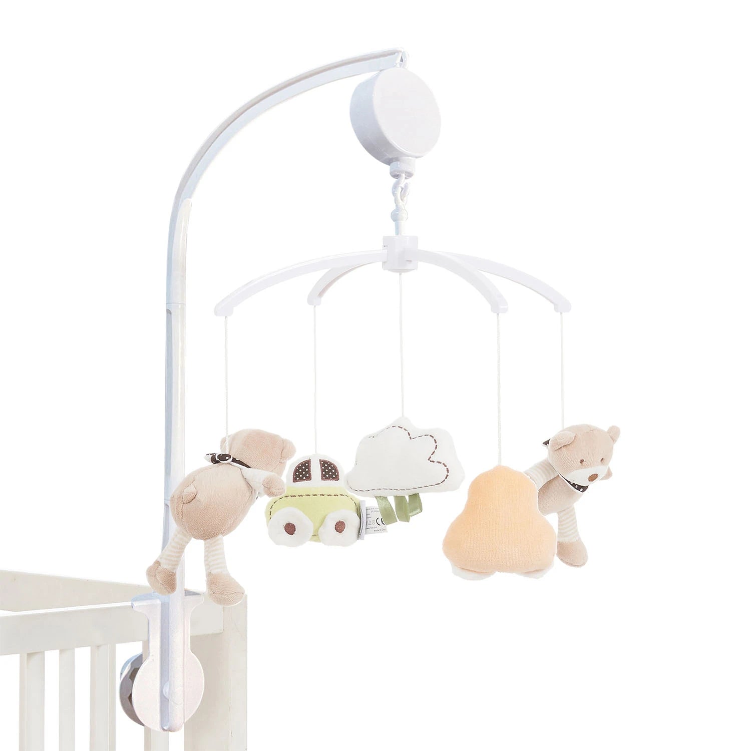 An image of MiniDream Musical Cot Mobile - Safari Theme with Soft Toys