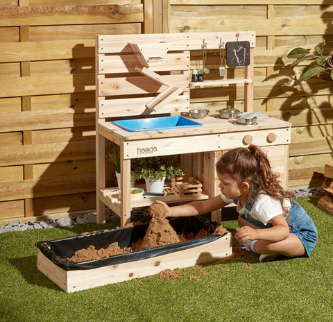 Hooga Wooden Mud Kitchen with Sandpit