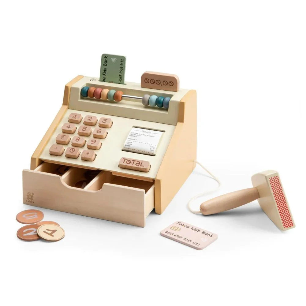An image of Wooden Cash Register - Wooden Toys - Pretend Play | Sebra