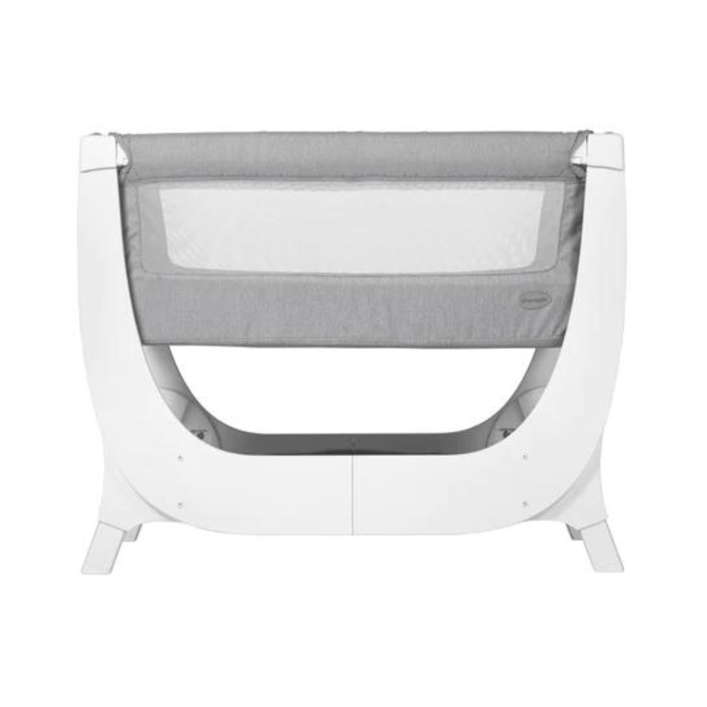 An image of Bedside Crib - Next to Me Beds - Stone Grey | Shnuggle