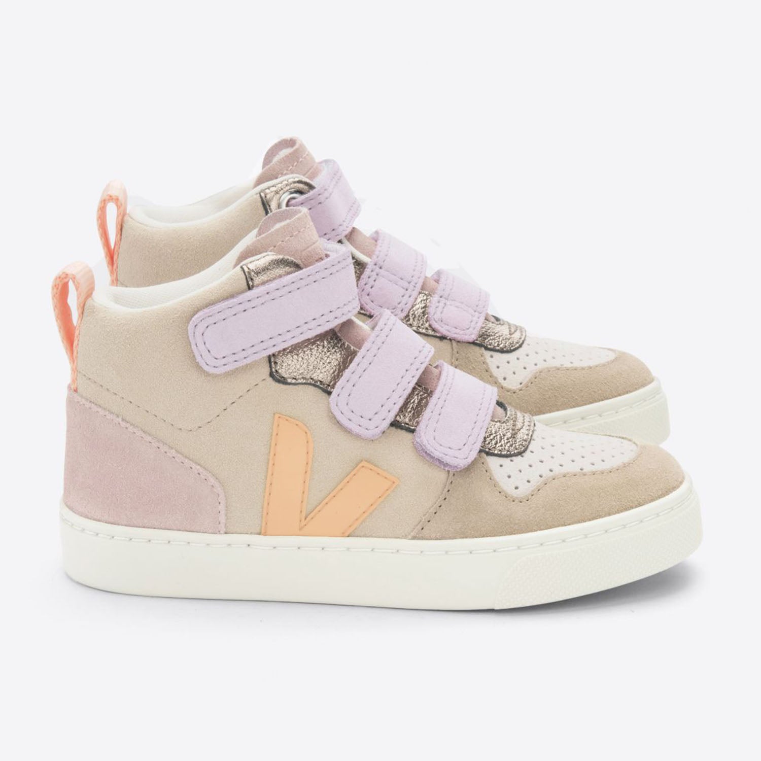 An image of Veja V-10 Mids Kids Trainers - Combination of Style & comfort EU28/UK10.5