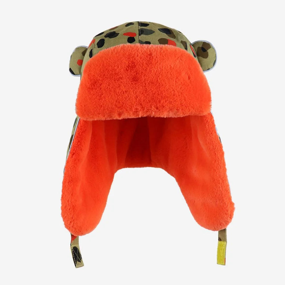 An image of Winter Hats - Kids Hats - Arctic Cub Leopard | Little Hotdog Watson 18-36 Months