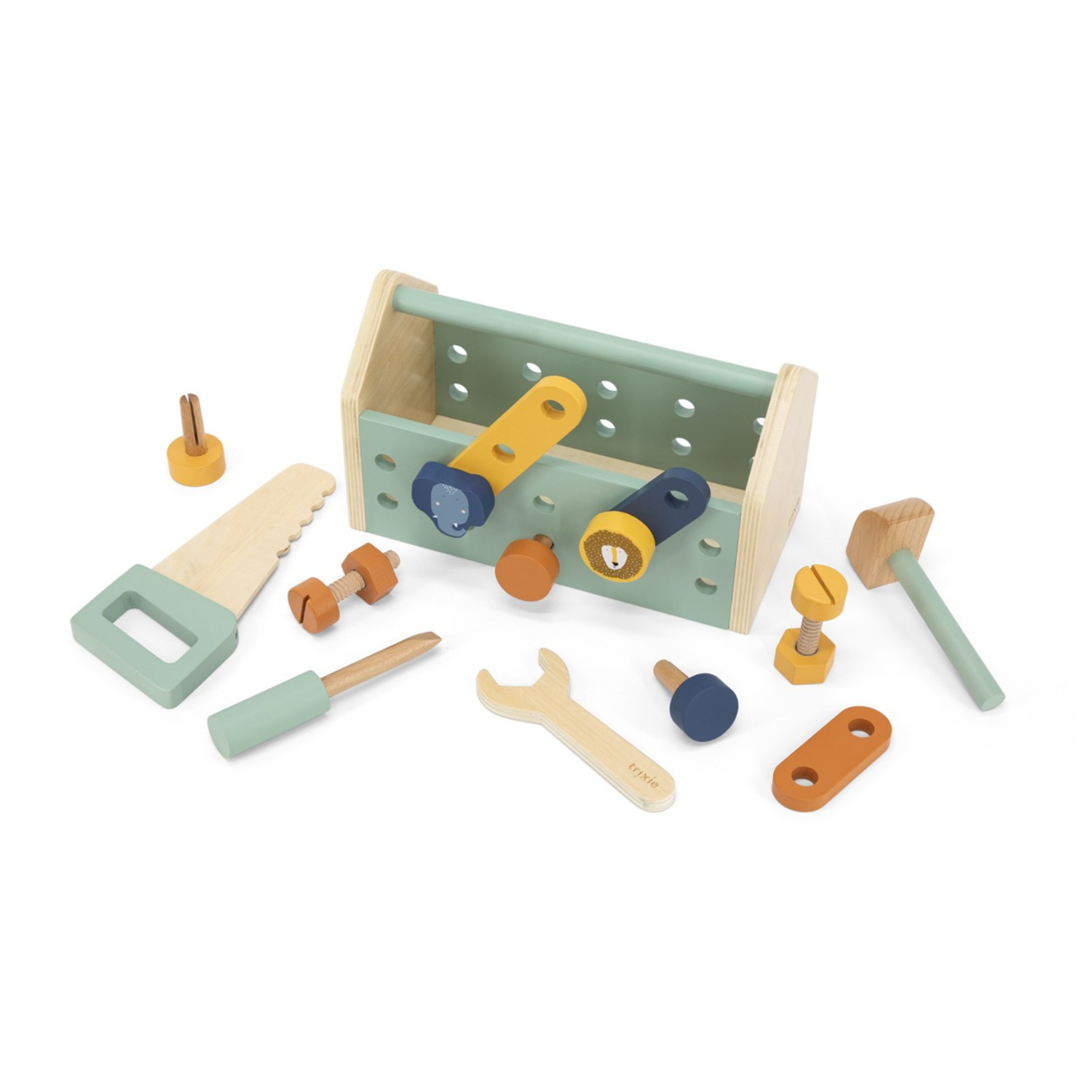 An image of Kids Wooden Tool Box - Tool Set - Wooden Toys | Trixie