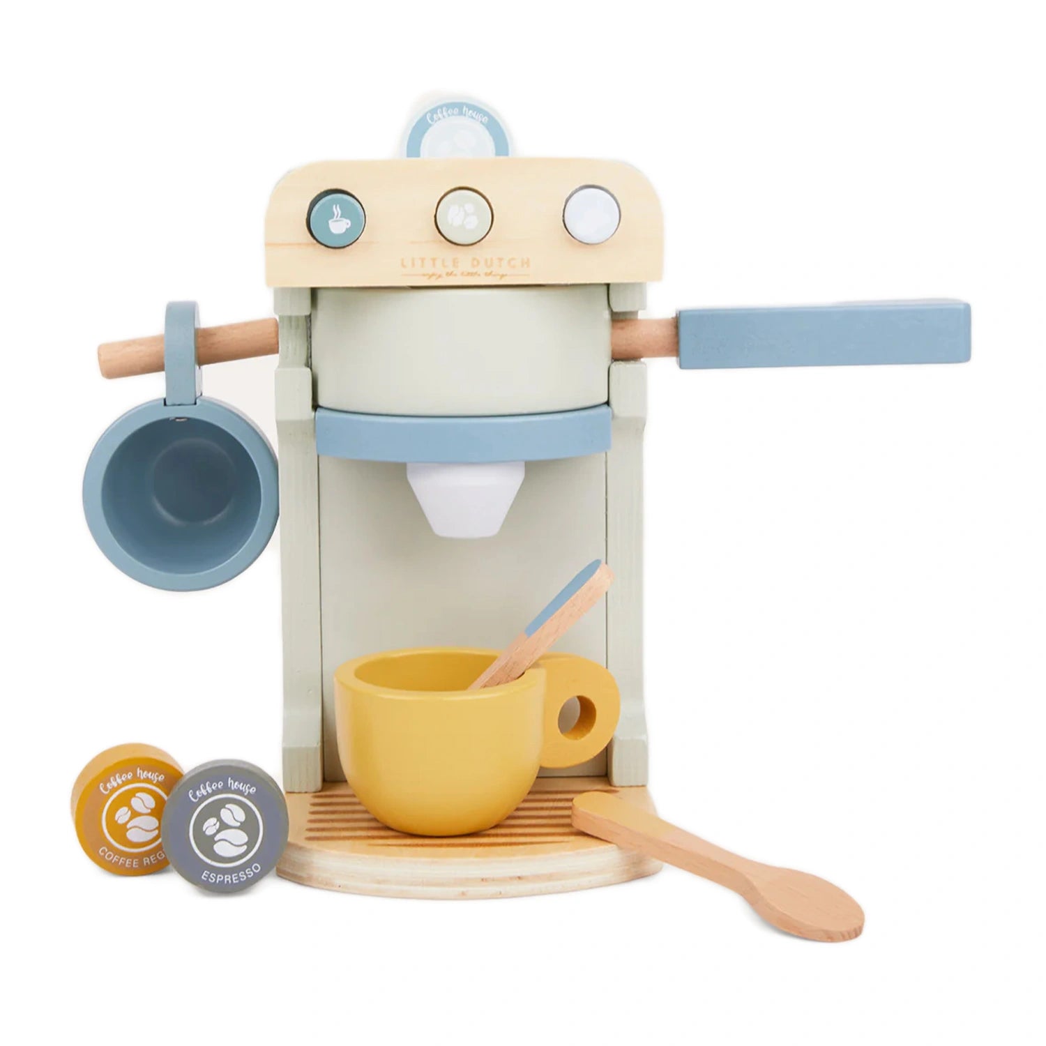 An image of Little Dutch Wooden Coffee Machine | Barista Toy for Kids