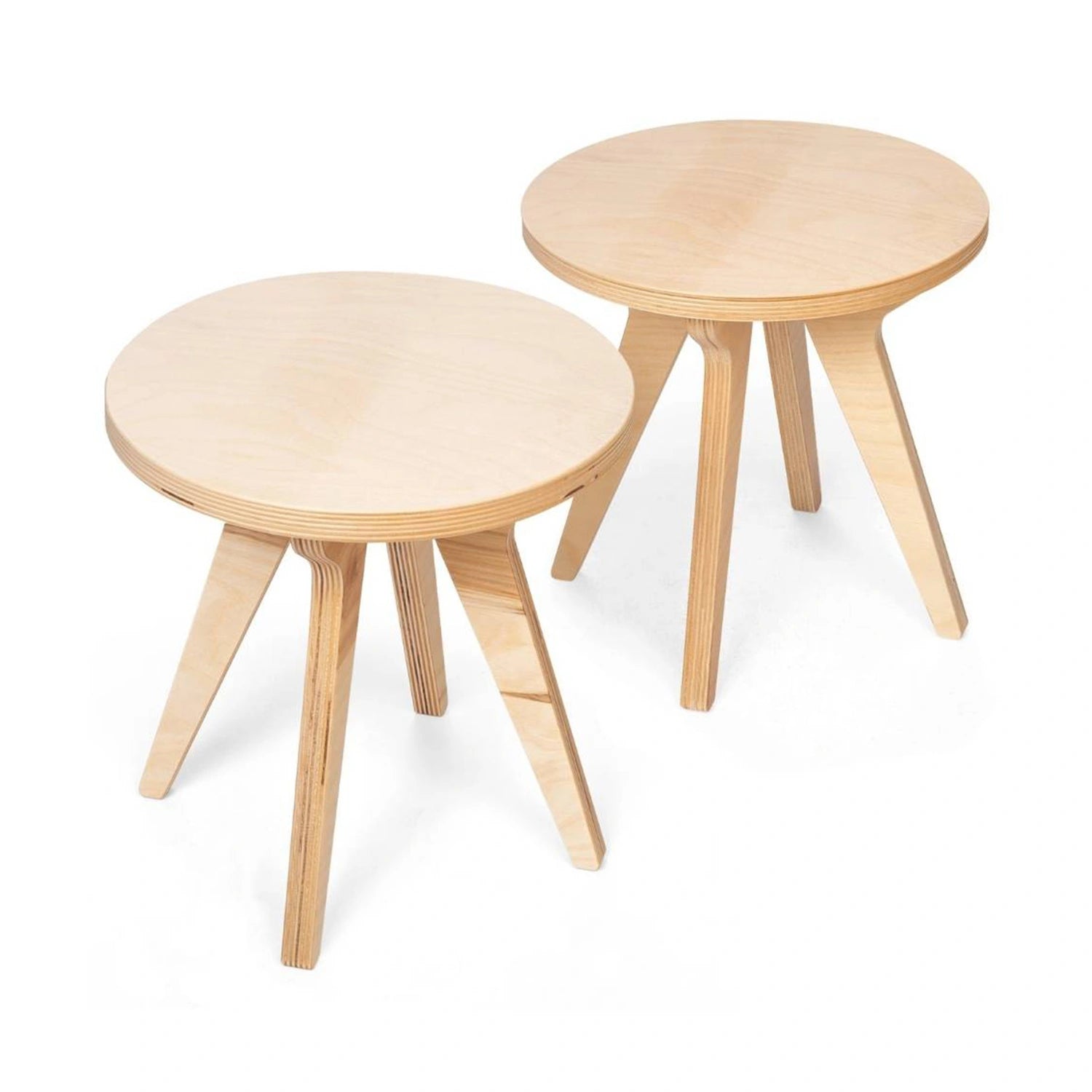 An image of Wooden Stools for Kids (Set of 2) - SmallSmartUK
