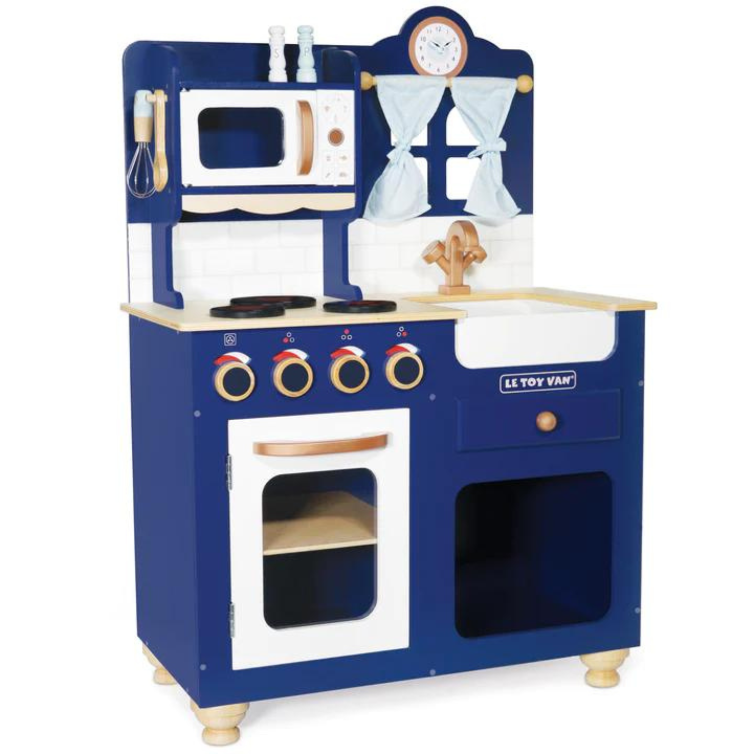 An image of Le Toy Van Wooden Play Kitchen for Children - Royal Blue