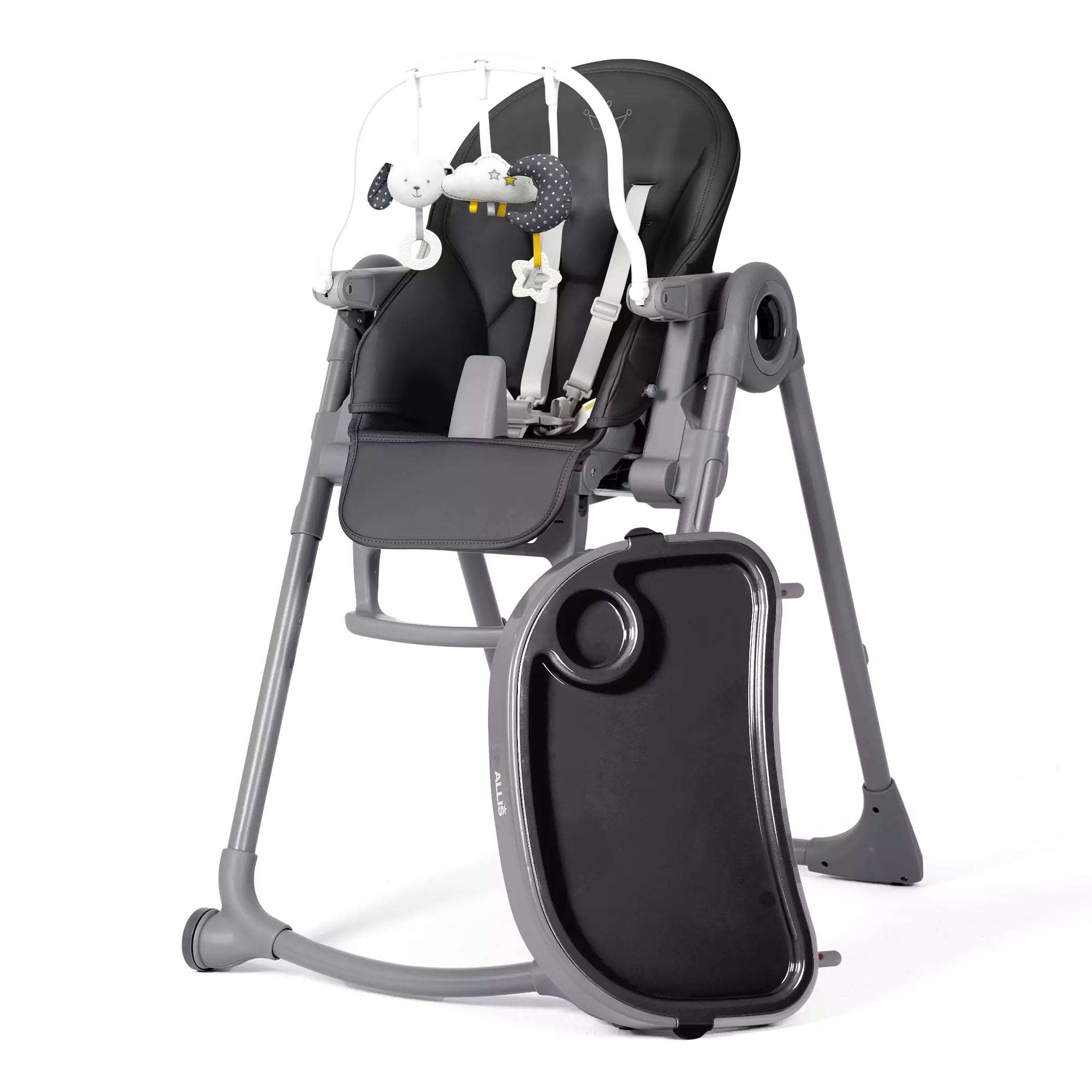 An image of Elegant 2-in-1 Black Baby High Chair - Safe, and Functional