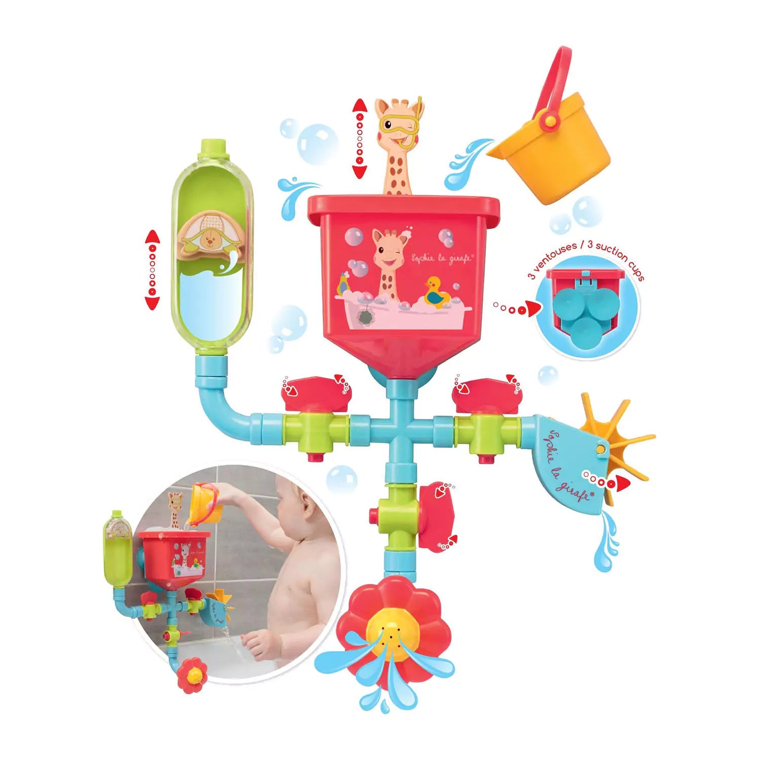 An image of Buy Bath Pipes Toy - Sophie the Girafe Pipes Folies