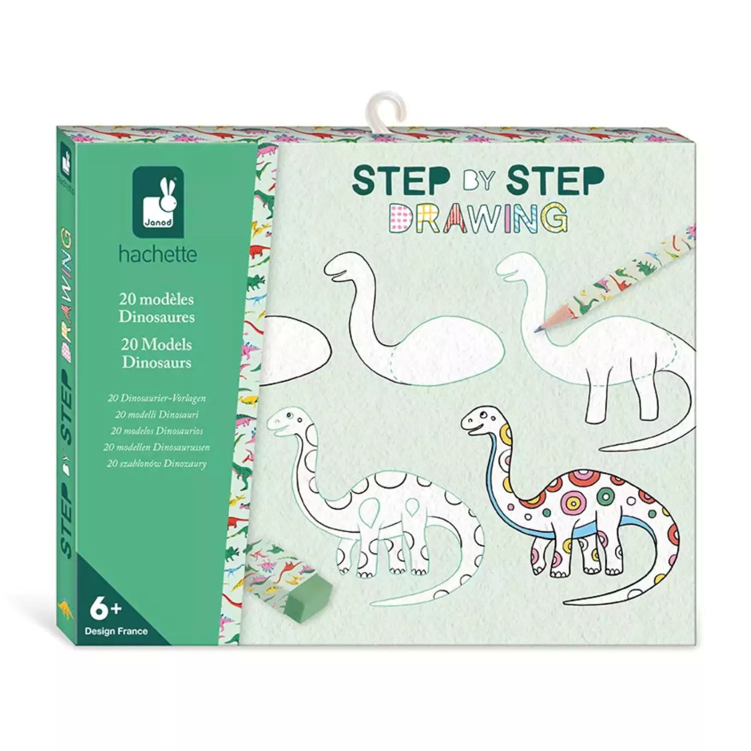 An image of Step By Step Creative Dinosaur Drawing Box - 20 Dinos Models
