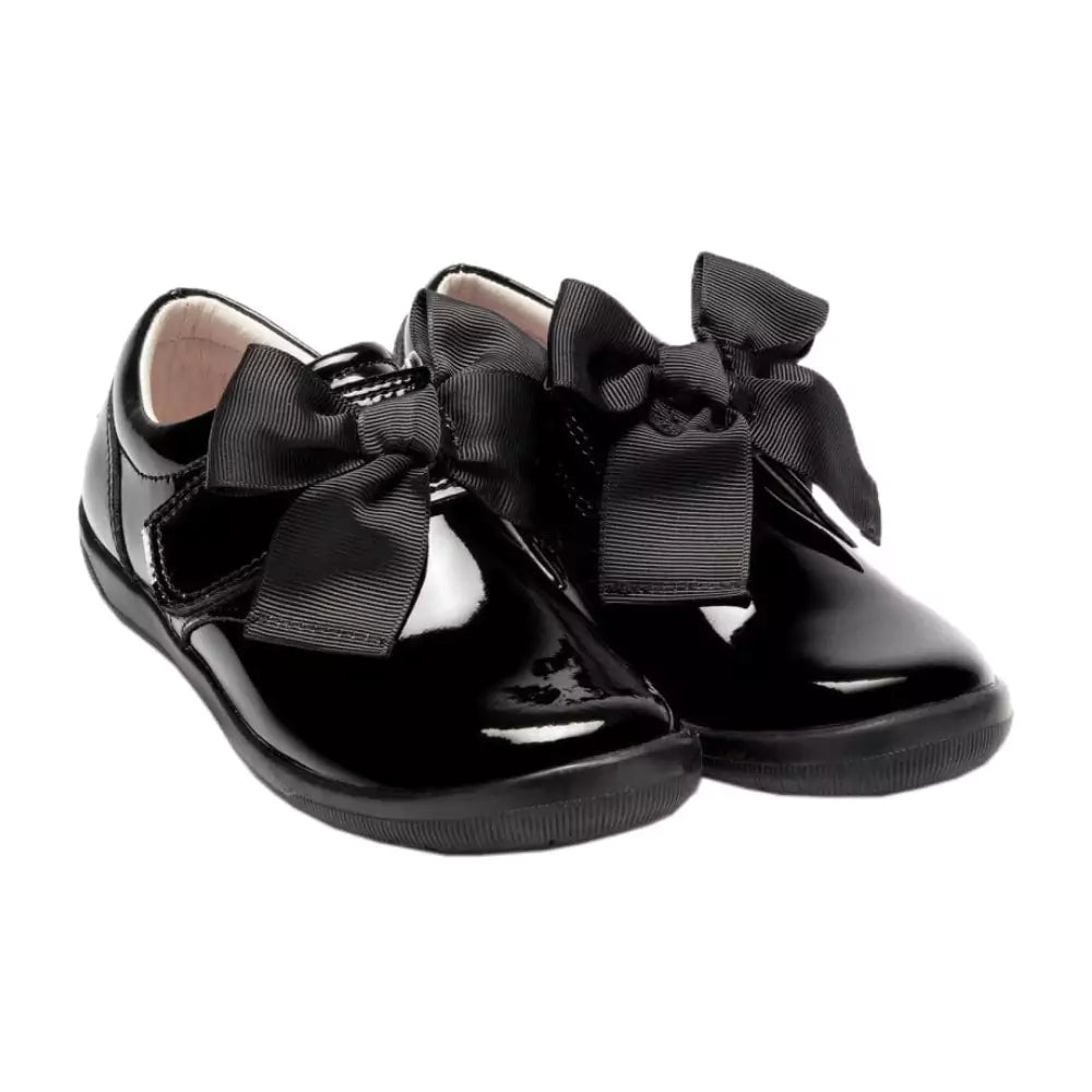 An image of Lelli Kelly Elizabeth Black Patent School Shoes EU28/UK10