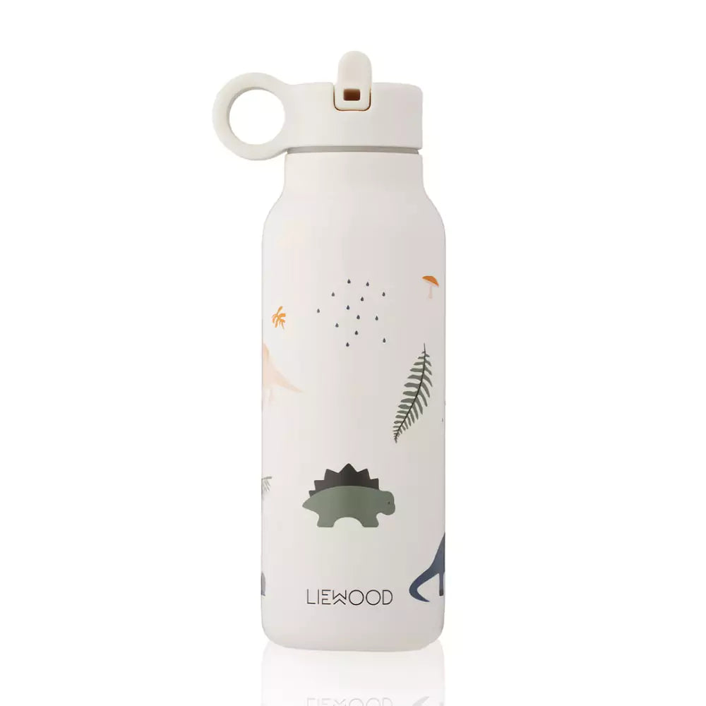 An image of Liewood Falk Steel Water Bottle - 350ml | Thermal & Stylish Dino Mix