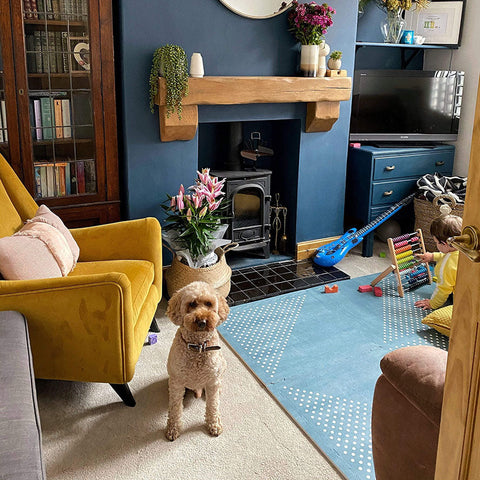 family play mat with dog