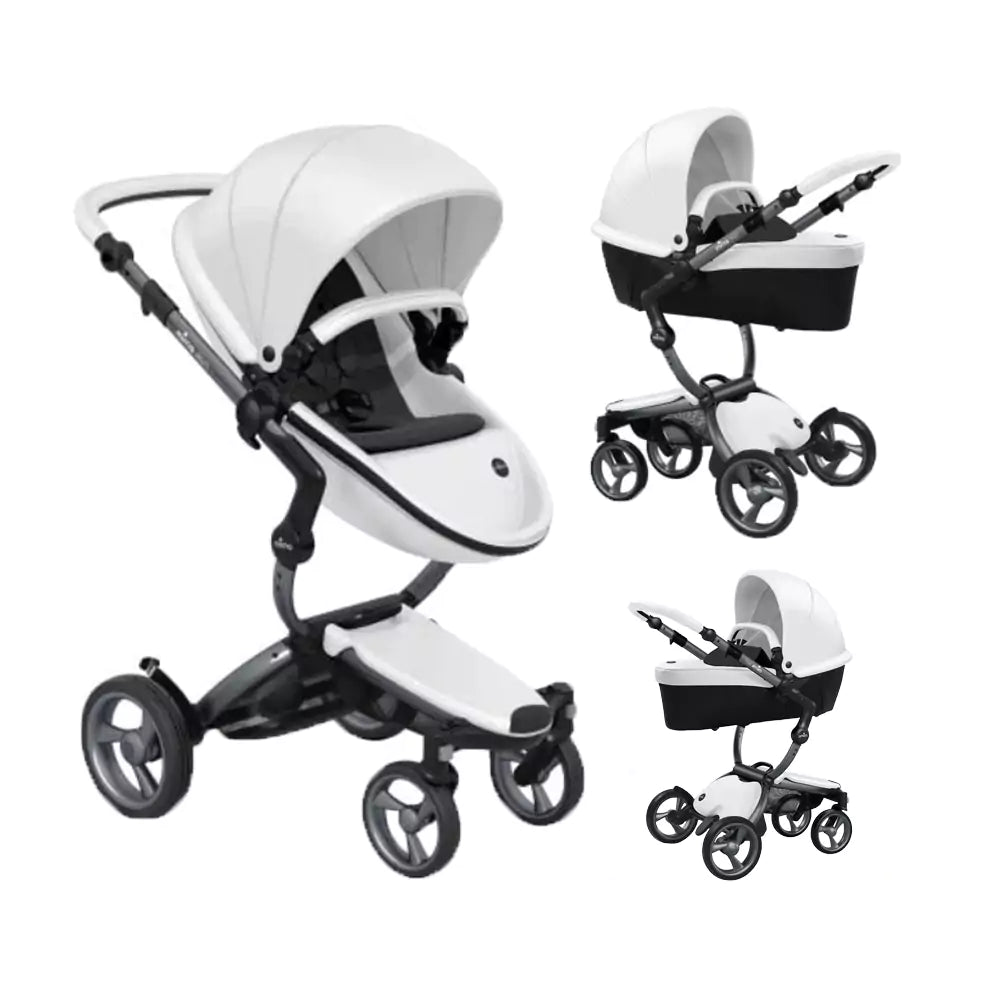 An image of Pushchair - Graphite Grey Frame + White Seat Pod | Mima