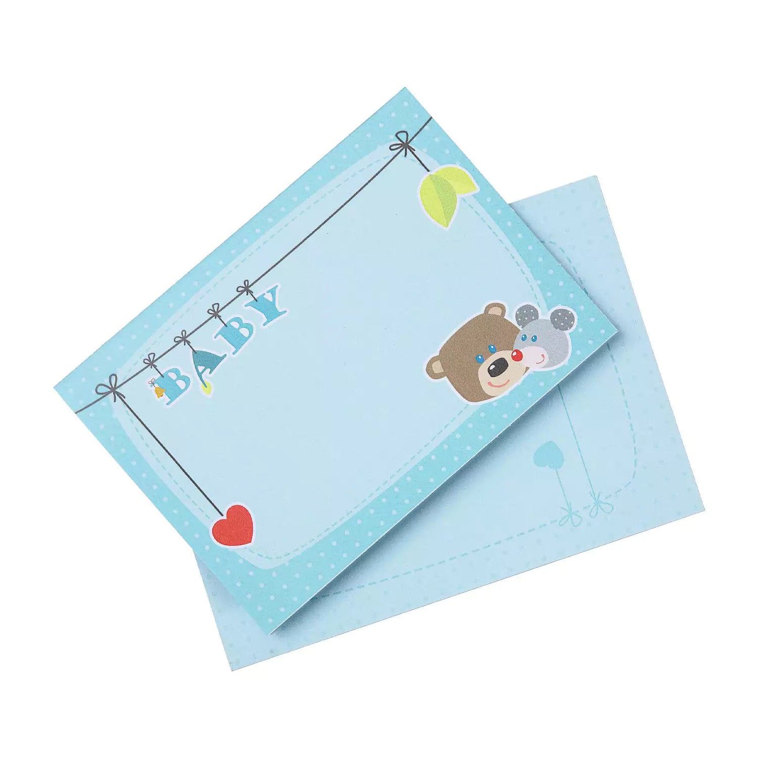 An image of HABA Personalised Birth Card and Envelope Set with Stickers Blue
