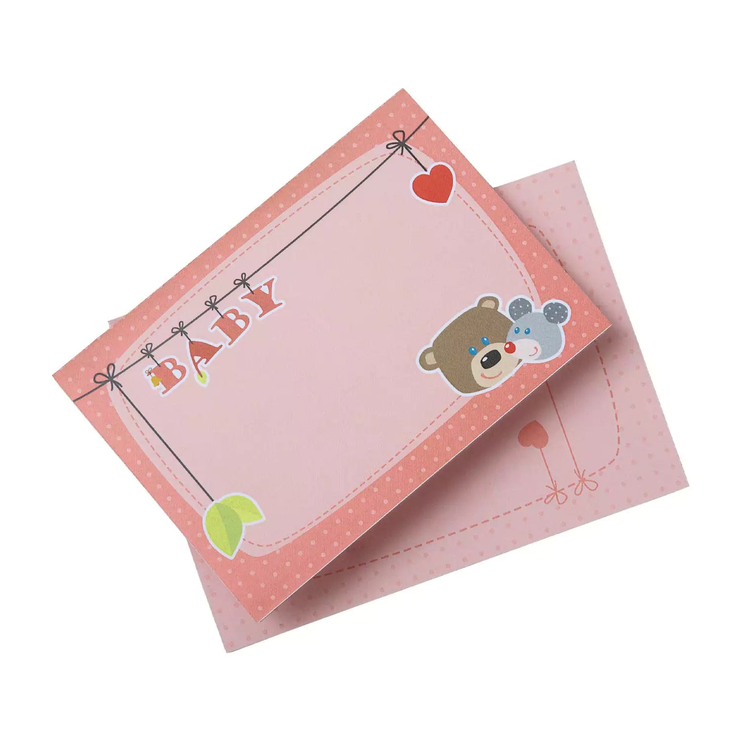 An image of HABA Personalised Birth Card and Envelope Set with Stickers Pink
