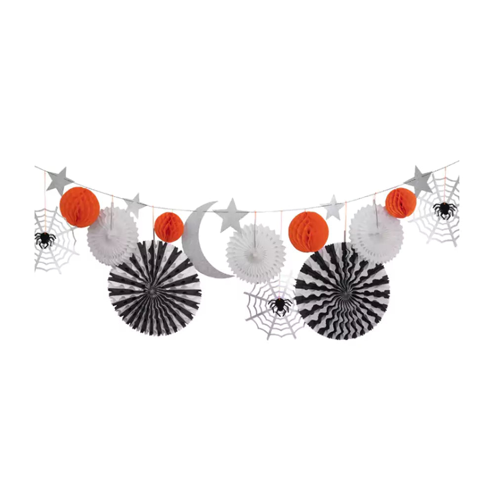 An image of Halloween Honeycomb Shapes Garland