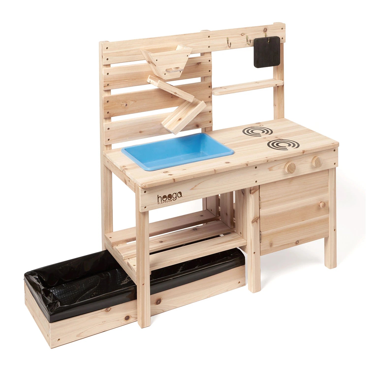 An image of Wooden Mud Kitchen with Sandpit & Removable Sink