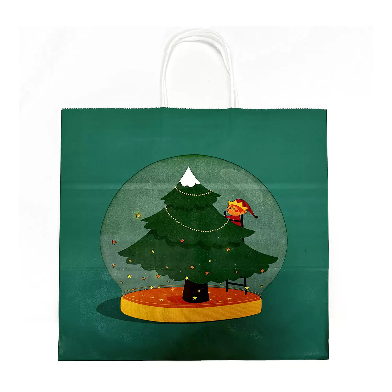 An image of Janod Green Christmas Gift Bag: Eco-Friendly & Reusable
