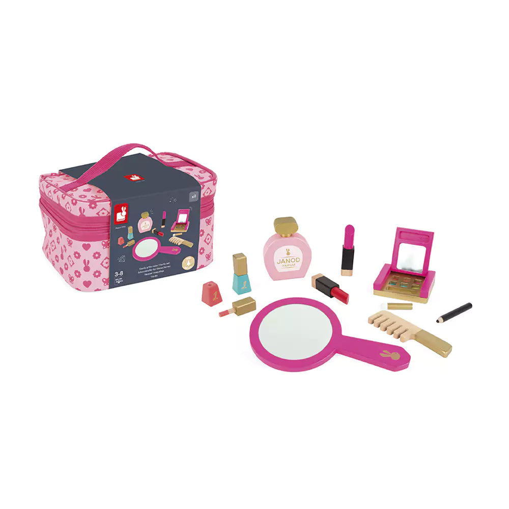 An image of Janod Little Miss Vanity Case: Role-Playing Fun for Kids