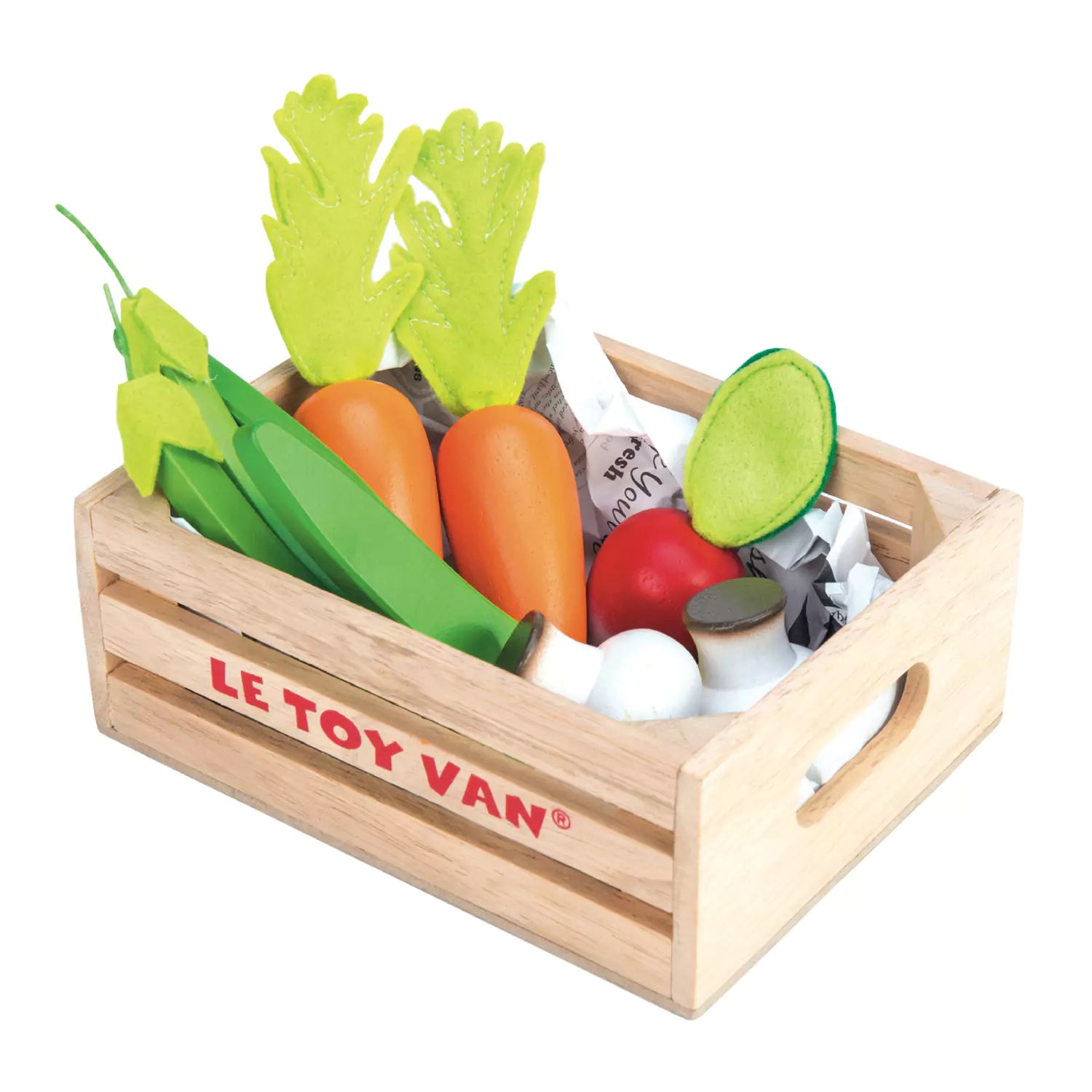 An image of Le Toy Van Harvest Vegetables Set | Wooden Toy Vegetables