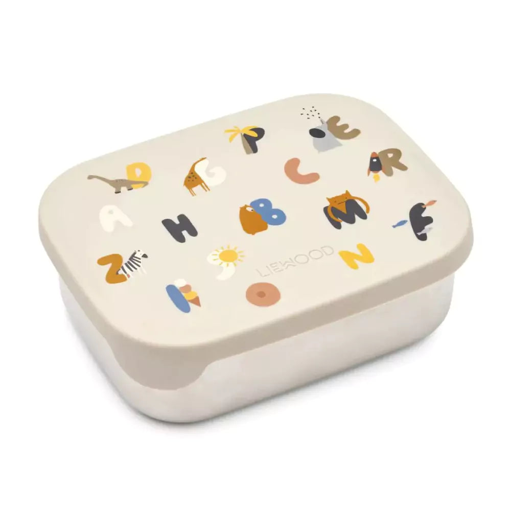 An image of Lunchbox for kids - Alphabets - Stainless Steel | Liewood